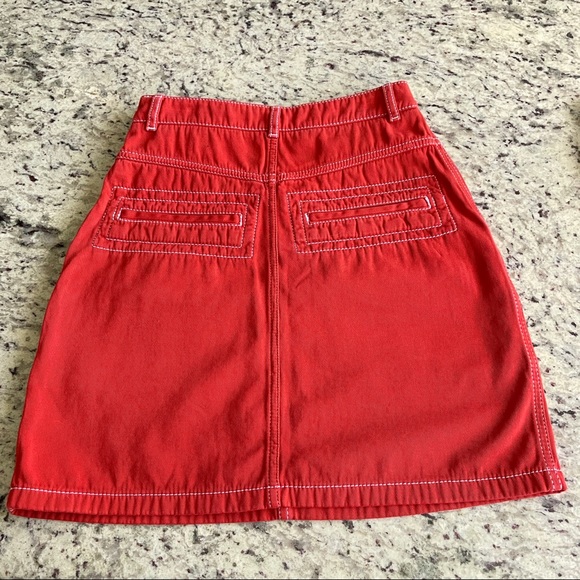 Kenzo Patch Pocket Straight Short Skirt Medium Orange NWT - Picture 8 of 9